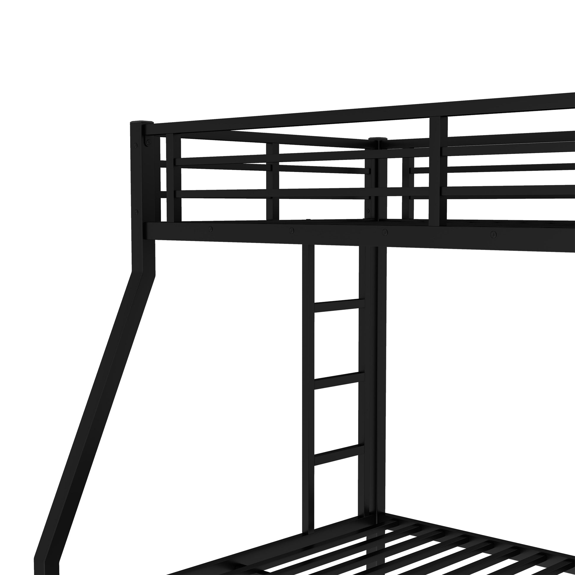 Twin Over Full Metal Bunk Bed - Black Storage