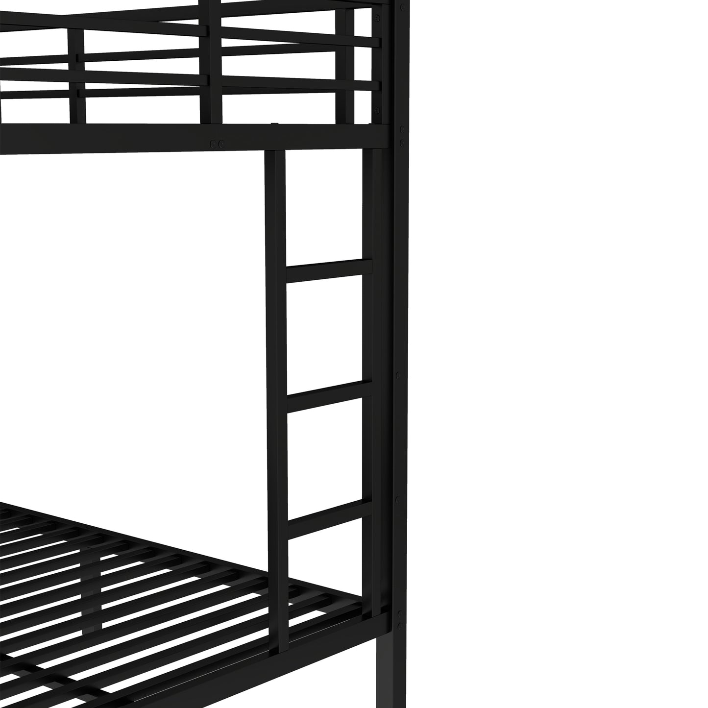 Twin Over Full Metal Bunk Bed - Black Storage