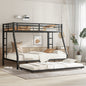 Twin over Full Metal Bunk Bed with Twin Size Trundle, Black