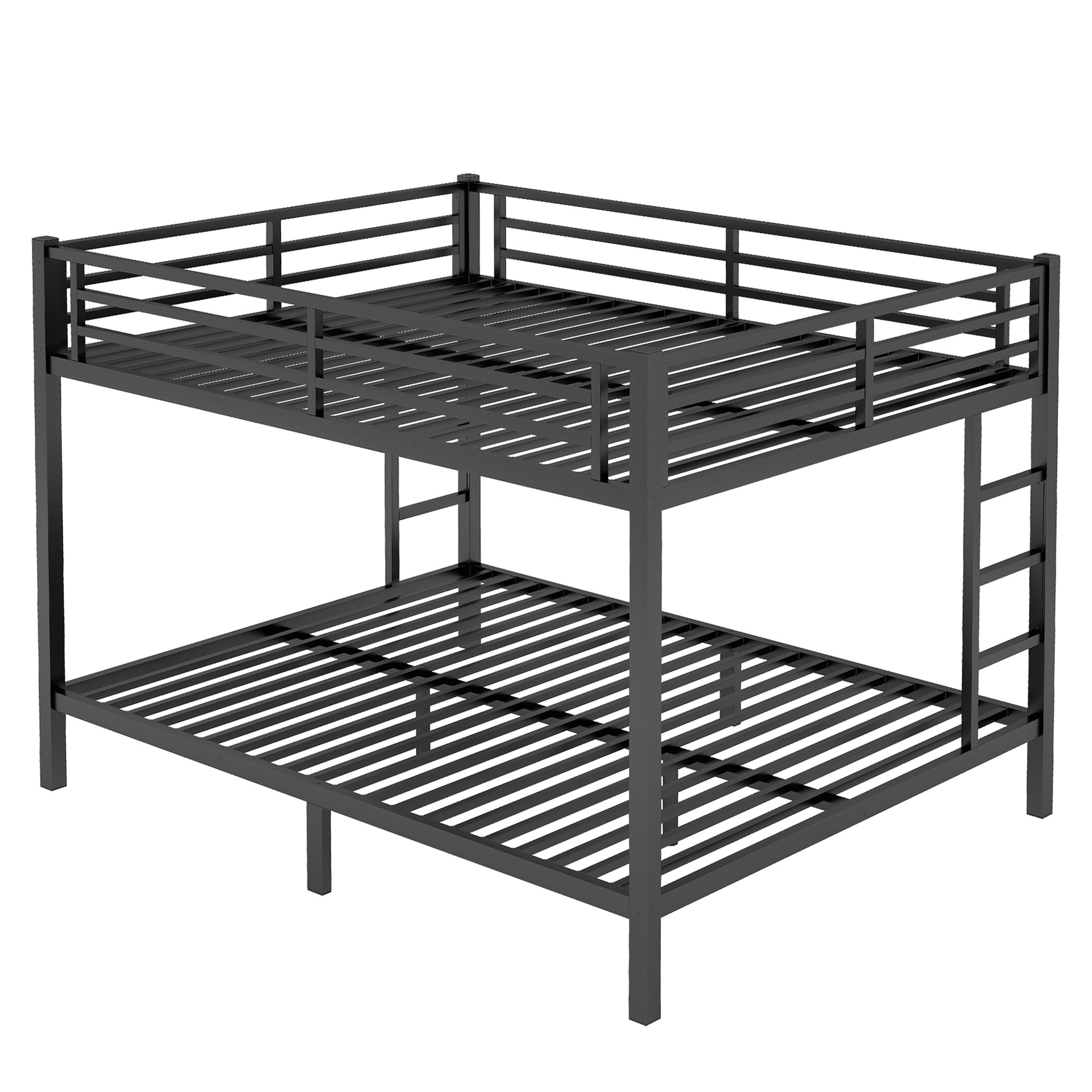 Queen Over Queen Metal Bunk Bed - Black for Bedroom