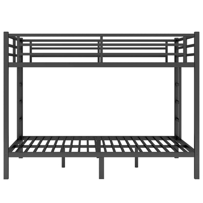 Queen Over Queen Metal Bunk Bed - Black for Bedroom