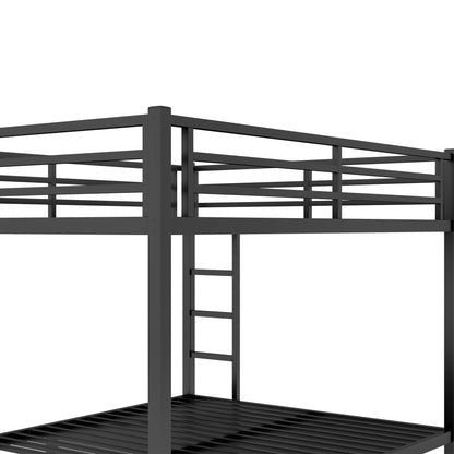 Queen Over Queen Metal Bunk Bed - Black for Bedroom