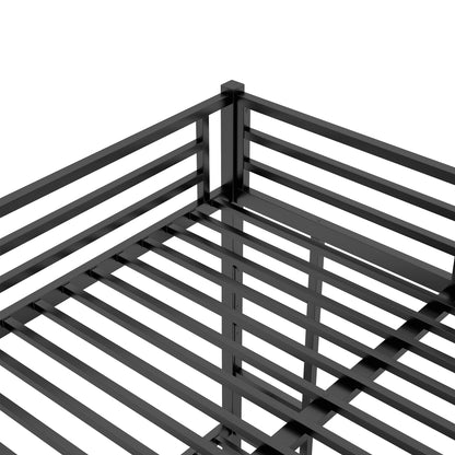 Queen Over Queen Metal Bunk Bed - Black for Bedroom