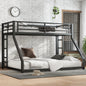 Metal Twin XL over Queen Bunk Bed for Teens and Adults,Space-Saving/Noise Reduced/No Box Spring Needed, Black