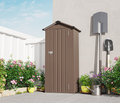 Brown Metal Deck Box - Outdoor Storage Container