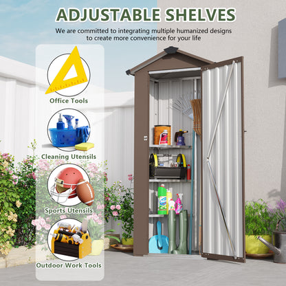 Brown Metal Deck Box - Outdoor Storage Container