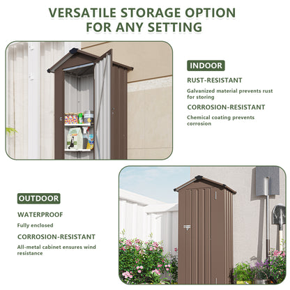 Brown Metal Deck Box - Outdoor Storage Container