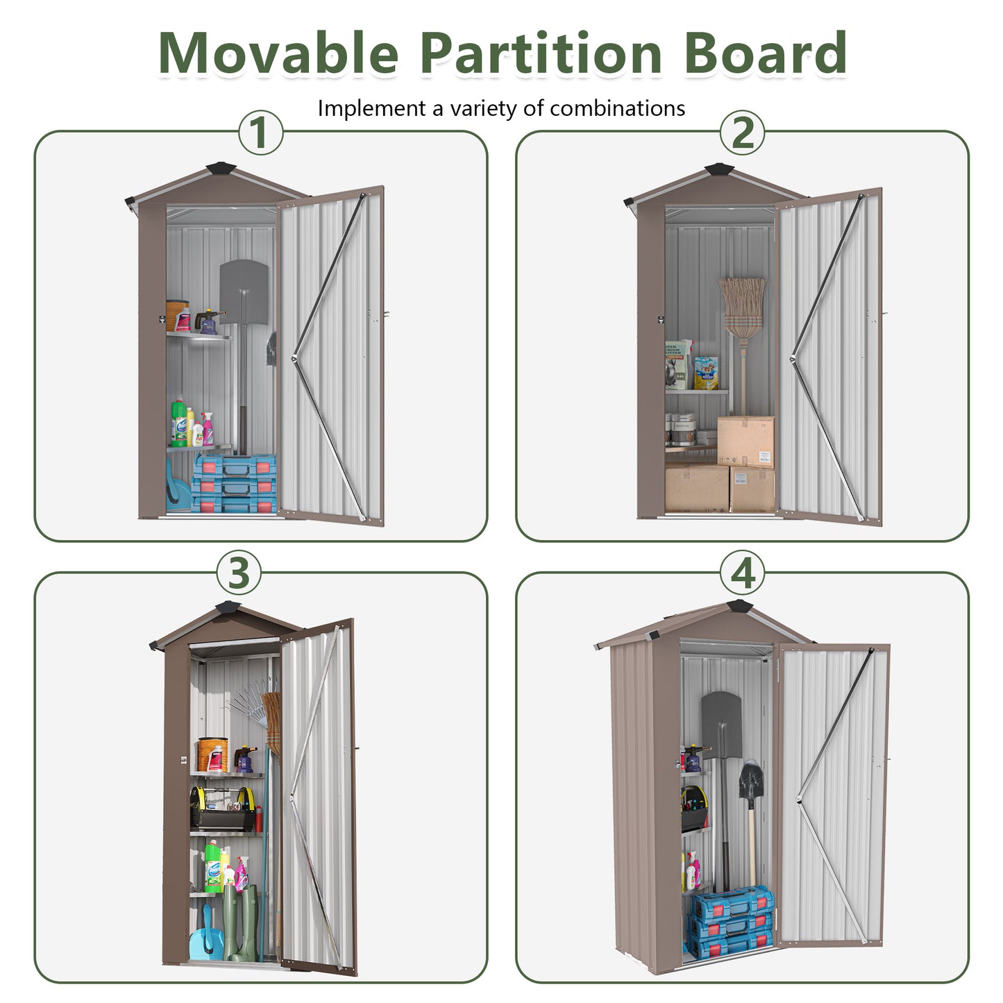 Brown Metal Deck Box - Outdoor Storage Container