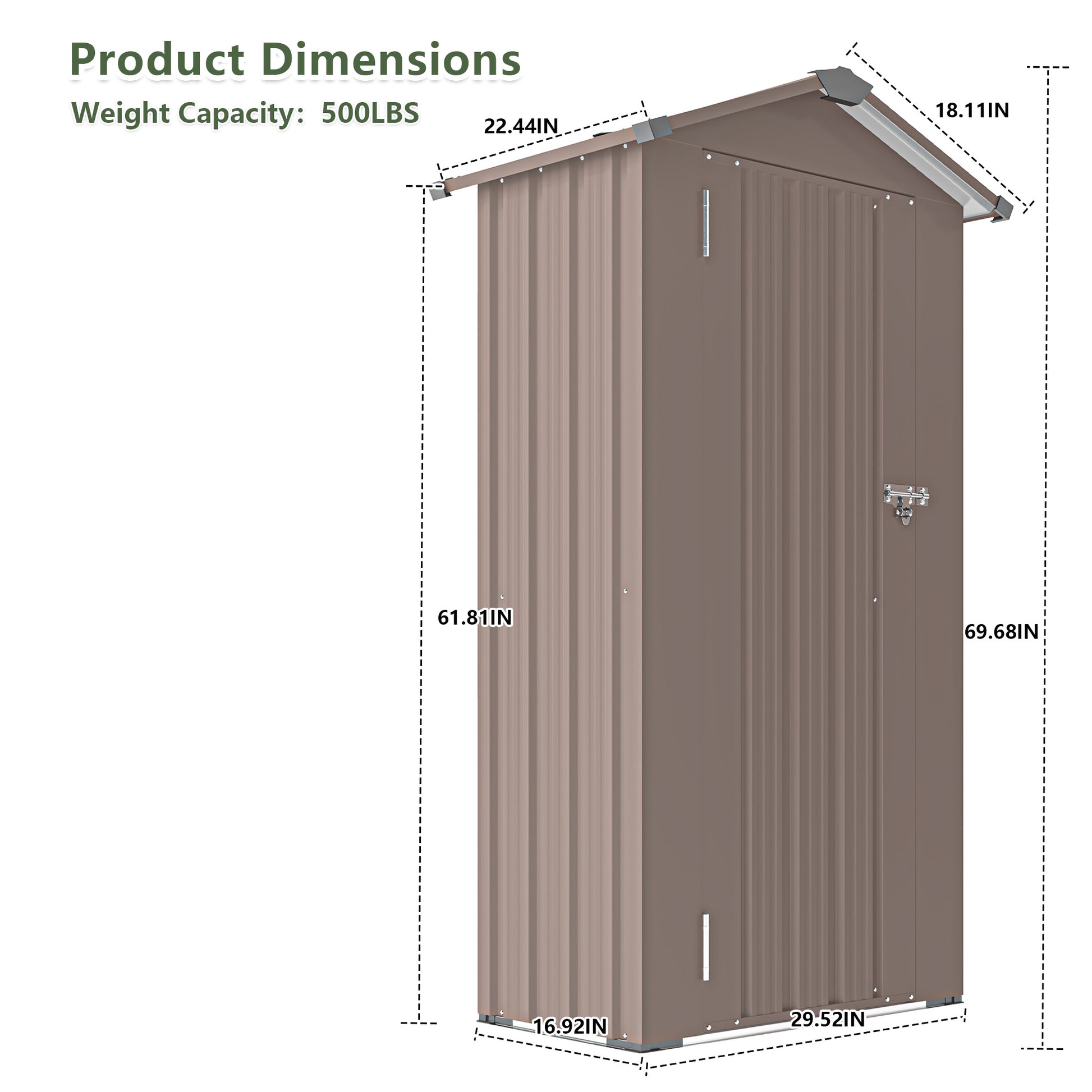 Brown Metal Deck Box - Outdoor Storage Container