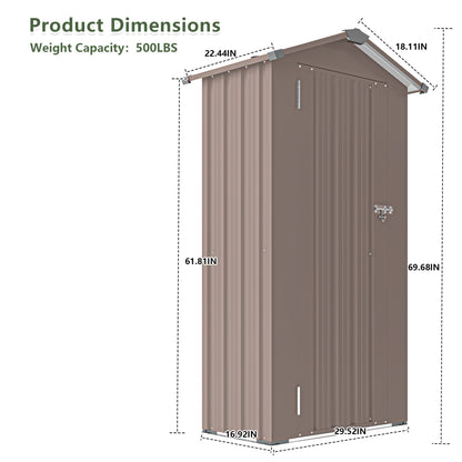 Brown Metal Deck Box - Outdoor Storage Container