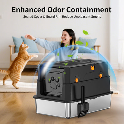 Stainless Steel Cat Litter Box - Durable & Odor-Resistant