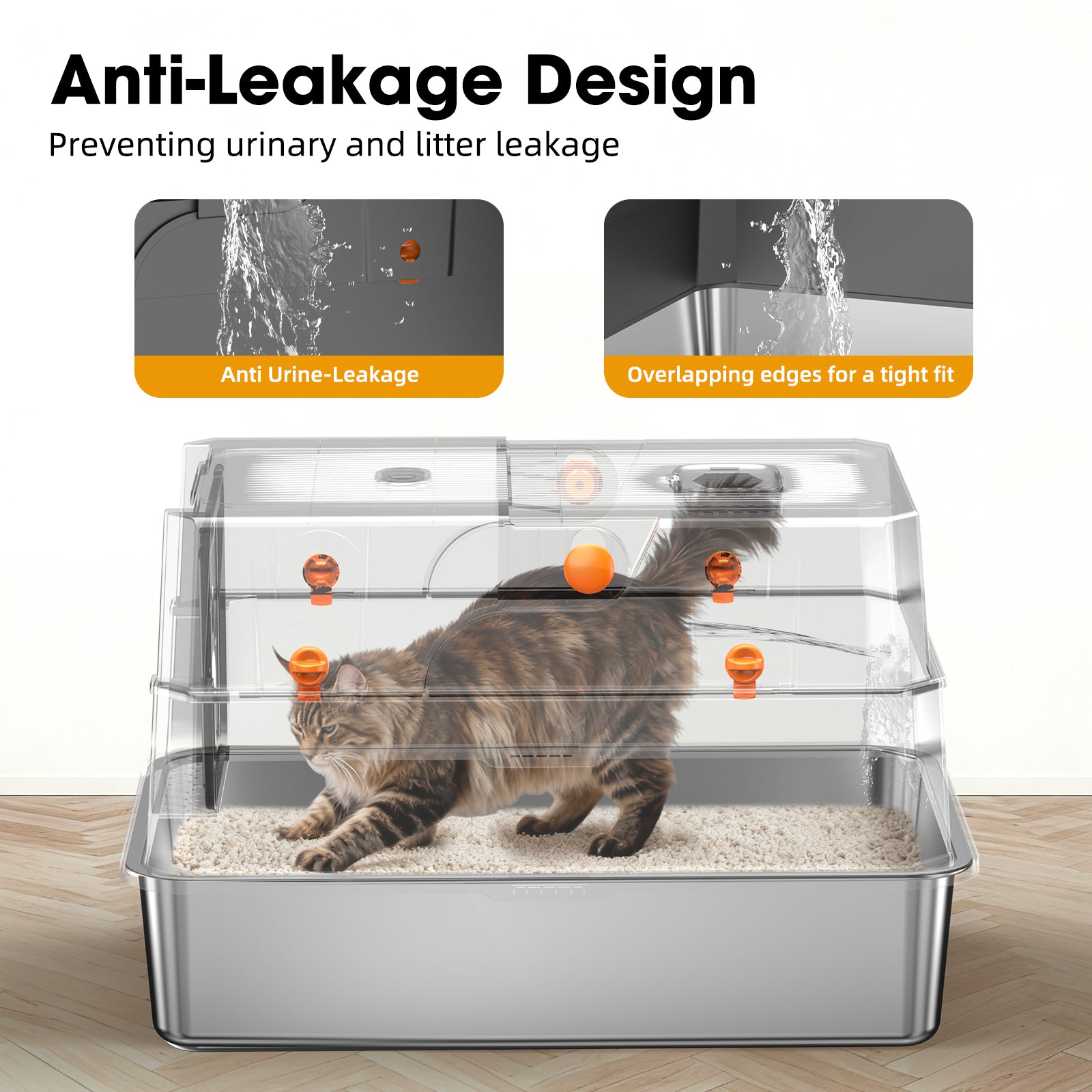 Stainless Steel Cat Litter Box - Durable & Odor-Resistant