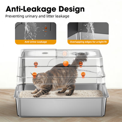 Stainless Steel Cat Litter Box - Durable & Odor-Resistant