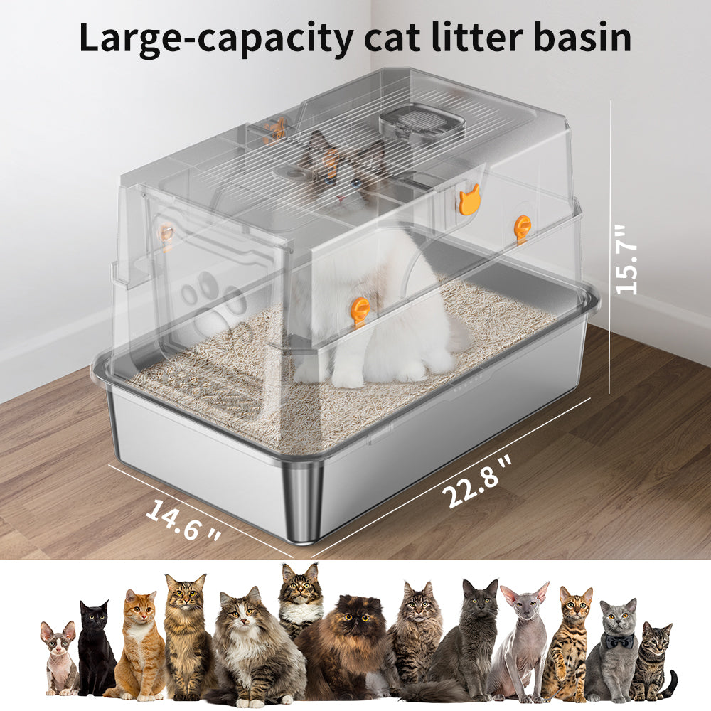 Stainless Steel Cat Litter Box - Durable & Odor-Resistant
