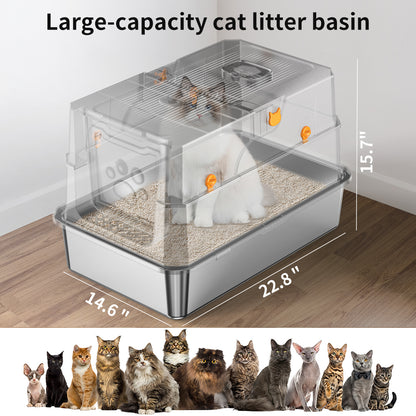 Stainless Steel Cat Litter Box - Durable & Odor-Resistant