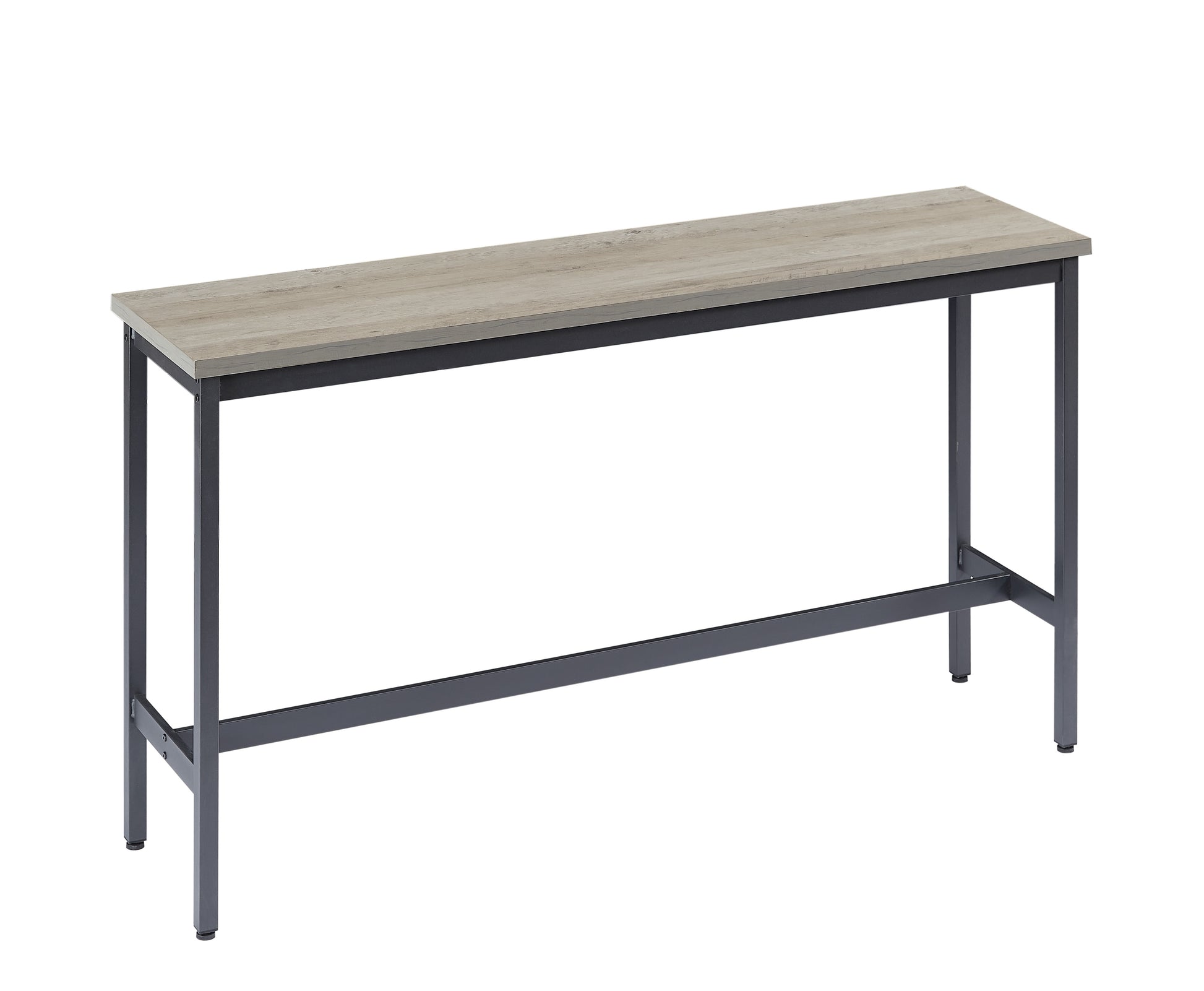 Industrial Gray Bar Table Set with 3 PU Stools for Kitchen Dining