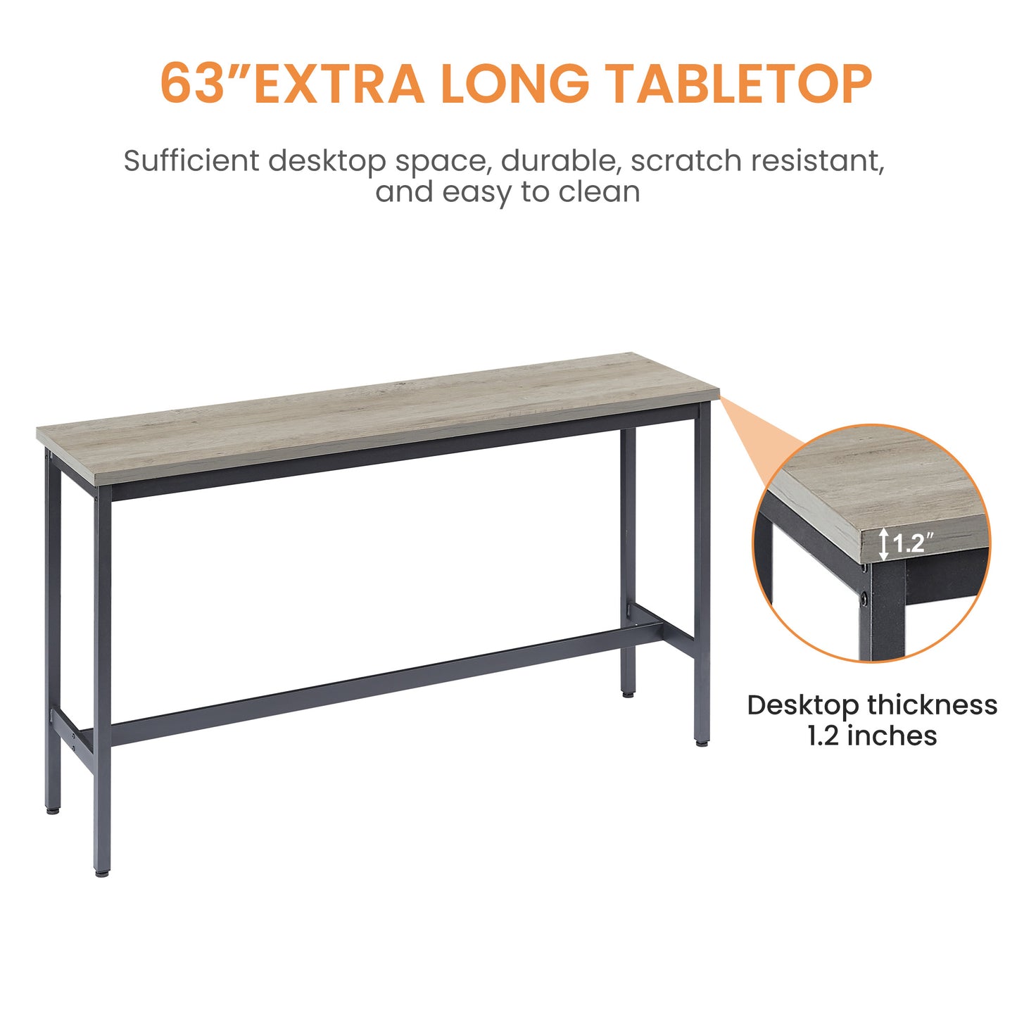 Industrial Gray Bar Table Set with 3 PU Stools for Kitchen Dining
