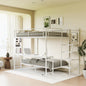 White full size bunk bed with twin size, LED light and charging socket