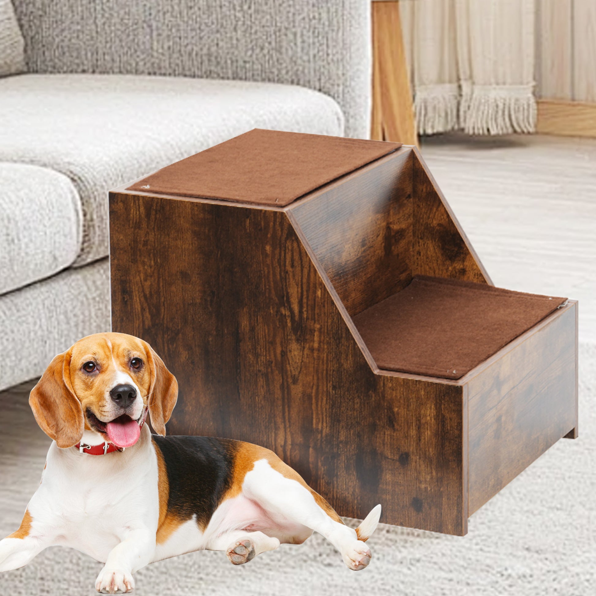 Multi-Level Pet Bunk Bed - Vintage Comfort for Dogs & Cats