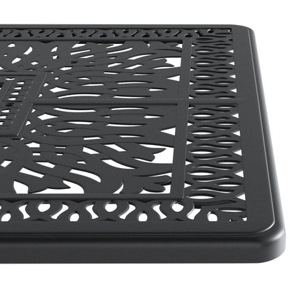 Black Cast Aluminum Patio Dining Table - 58.27" x 34.65"