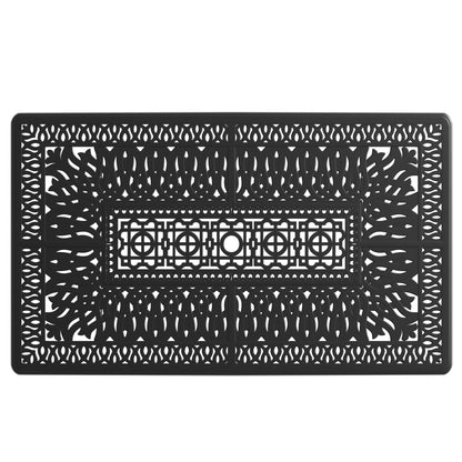 Black Cast Aluminum Patio Dining Table - 58.27" x 34.65"