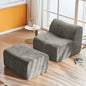 Ultra-Comfortable and Space-Saving Single Foam Compression Sofa Chair with Footrest + Pillow – A Modern, Minimalist Lounge Chair for Living Rooms or Bedrooms