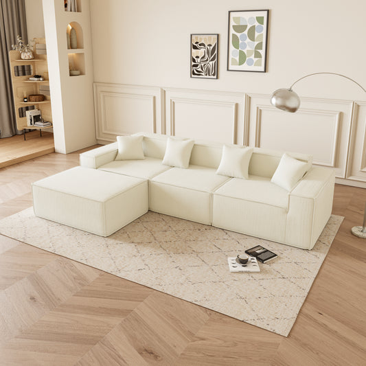 Modular L-Shaped Sectional Sofa with Reversible Chaise, Deep Seat Cushions, Comfortable Couch for Living Room, Space-Saving Sofa for Apartments, Modern Upholstered Fabric Sofa, Easy Assembly