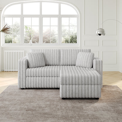 75.6"Soft  Modular 2-person Sofa with Hydraulic Lift. Highly Comfortable & Stylish. Matches 30.7" Ottoman. Ideal for Bedroom & Living Room. Light gray