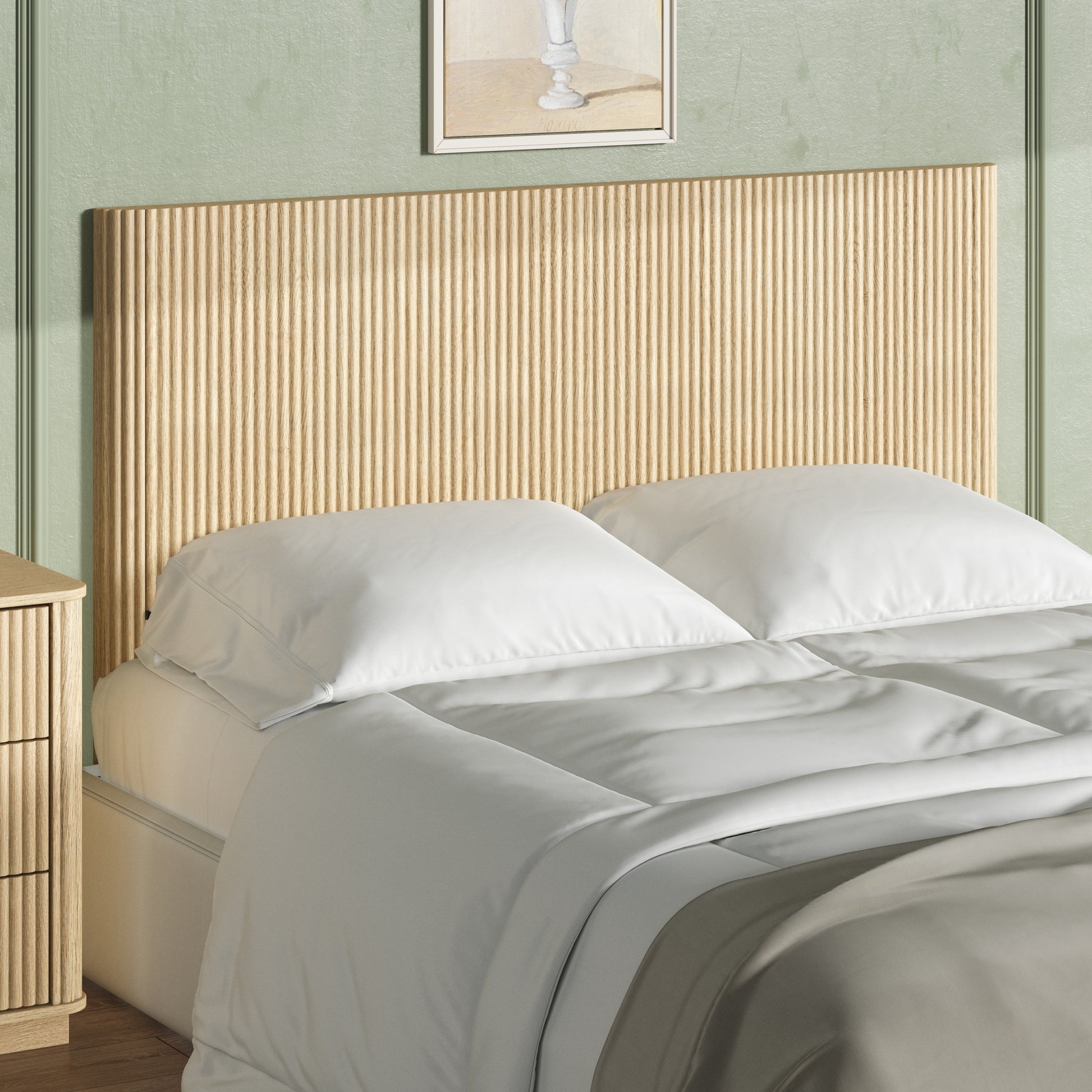 Queen Size Oak Headboard - Modern Farmhouse Style for Bedroom
