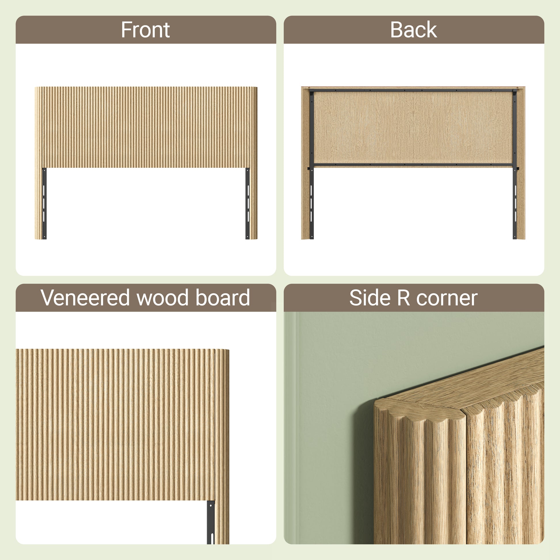 Queen Size Oak Headboard - Modern Farmhouse Style for Bedroom