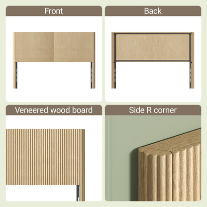 Queen Size Oak Headboard - Modern Farmhouse Style for Bedroom