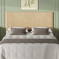 Modern Wooden Headboard with Arched Corrugated,Fits Queen Size Beds,  Vertical Grain Design, Farmhouse & Vintage Style, Easy Assembly, Oak.
