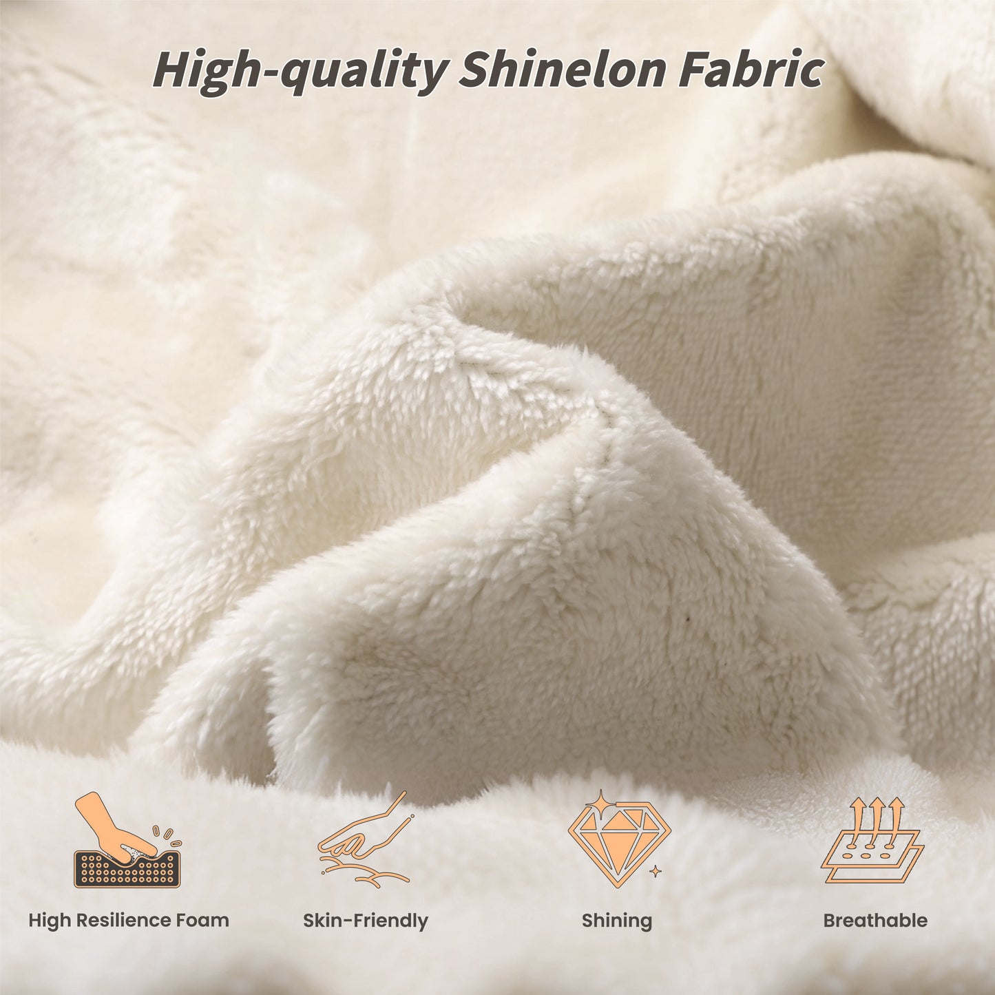 Queen Sherpa Cloud Bed Surround - Soft Upholstered Frame for Bedroom