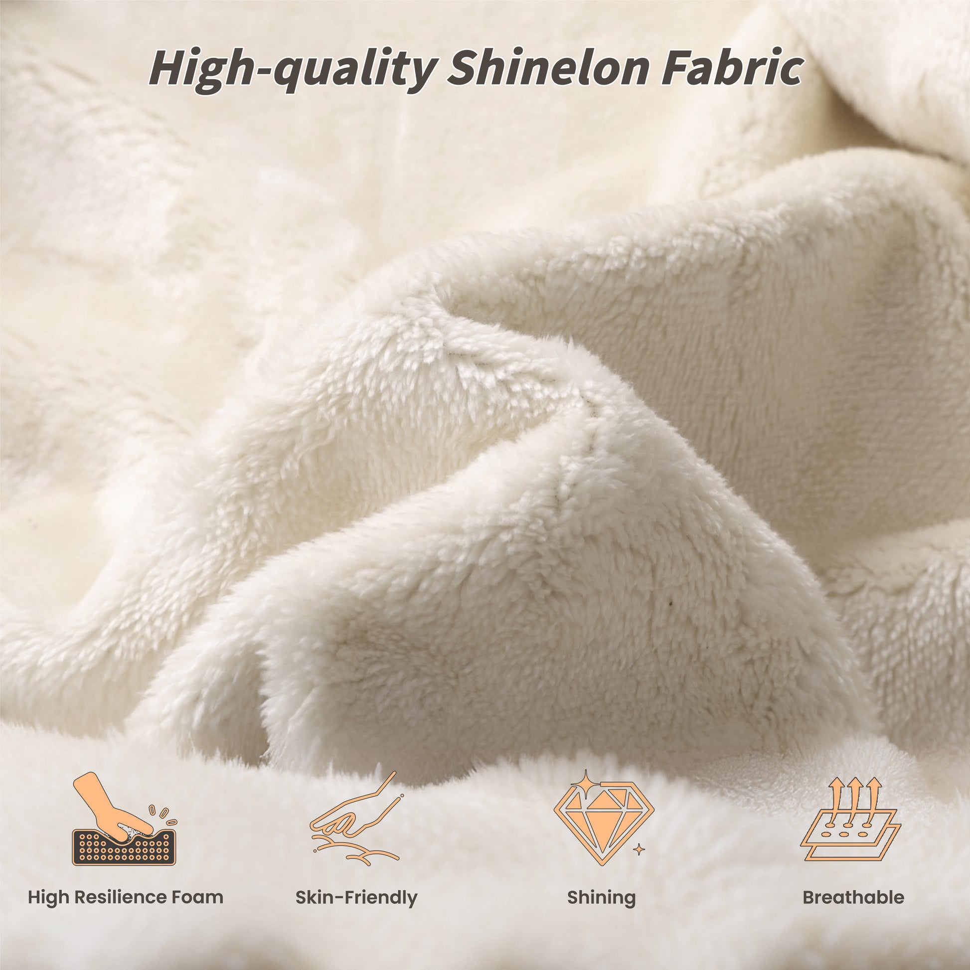 Queen Sherpa Cloud Bed Surround - Soft Upholstered Frame for Bedroom