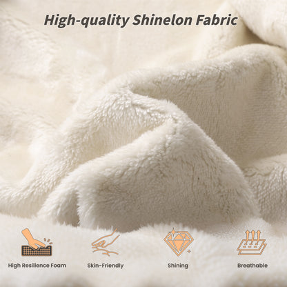 Queen Sherpa Cloud Bed Surround - Soft Upholstered Frame for Bedroom