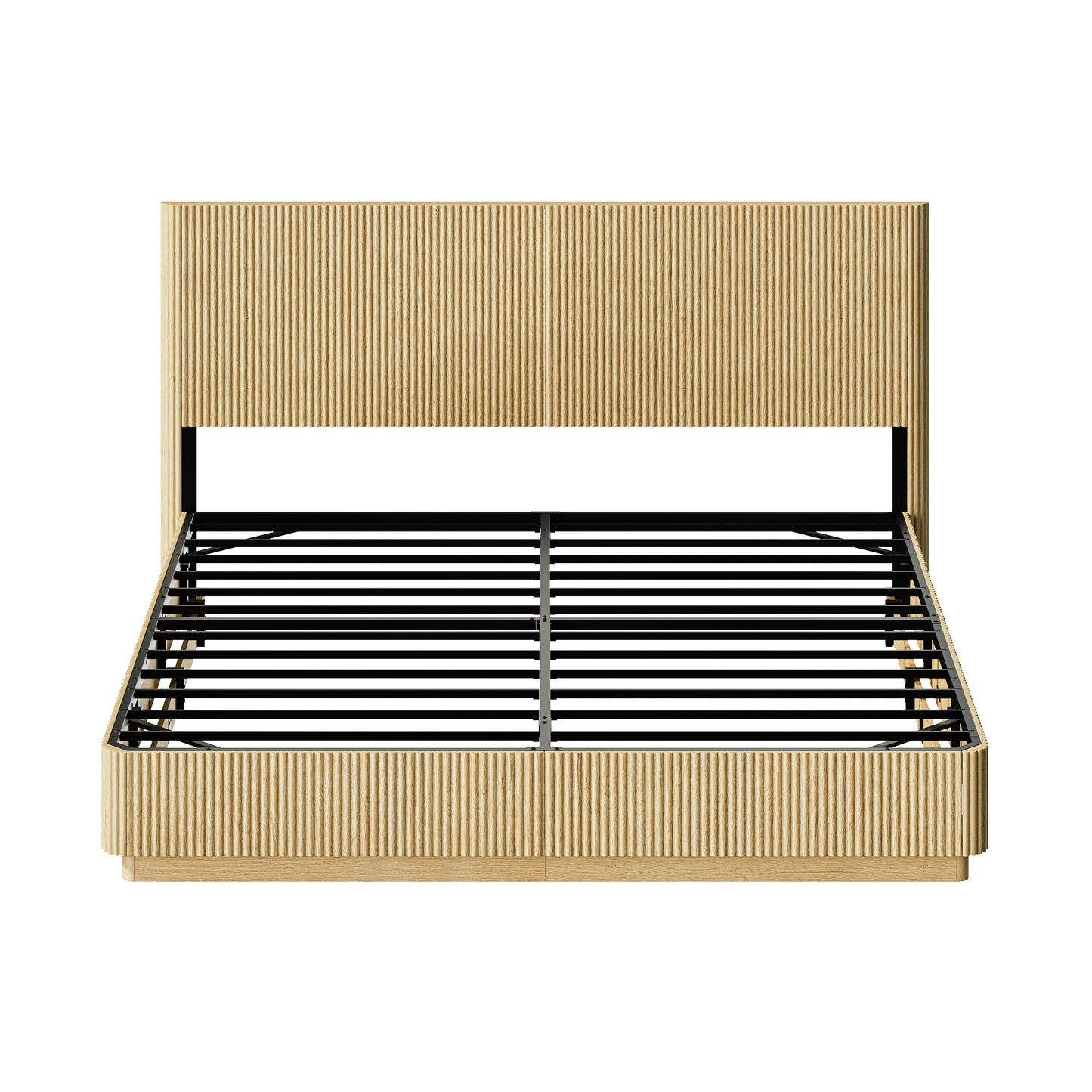 King Size Oak Bed Frame with Smart LED Lighting