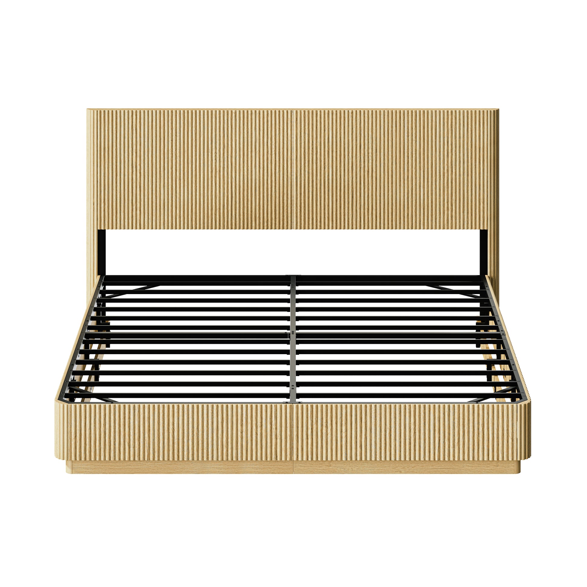 King Size Oak Bed Frame with Smart LED Lighting
