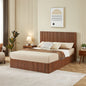 Queen Size Lift Up Storage Bed Frame, Wooden corrugated curved lines, Hydraulic Storage/No Box Spring Needed, Walnut. (Old SKU: W1820S00041
)