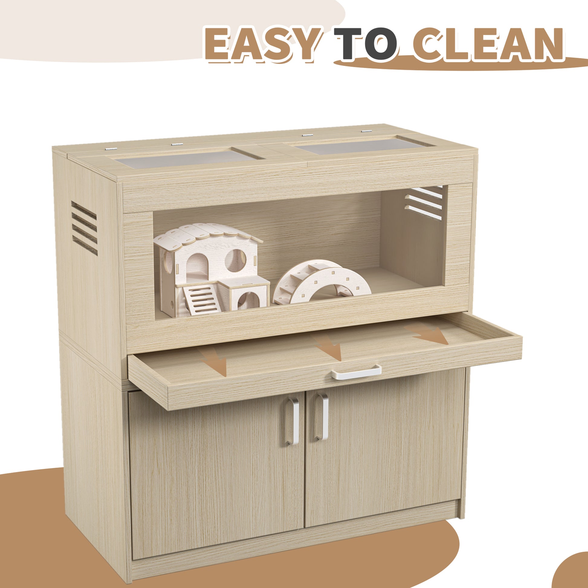 Wood Hamster Cage with Storage Cabinet - X-Large