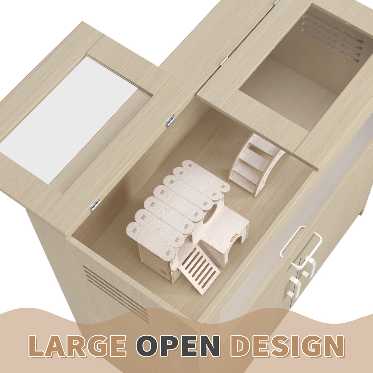 Wood Hamster Cage with Storage Cabinet - X-Large
