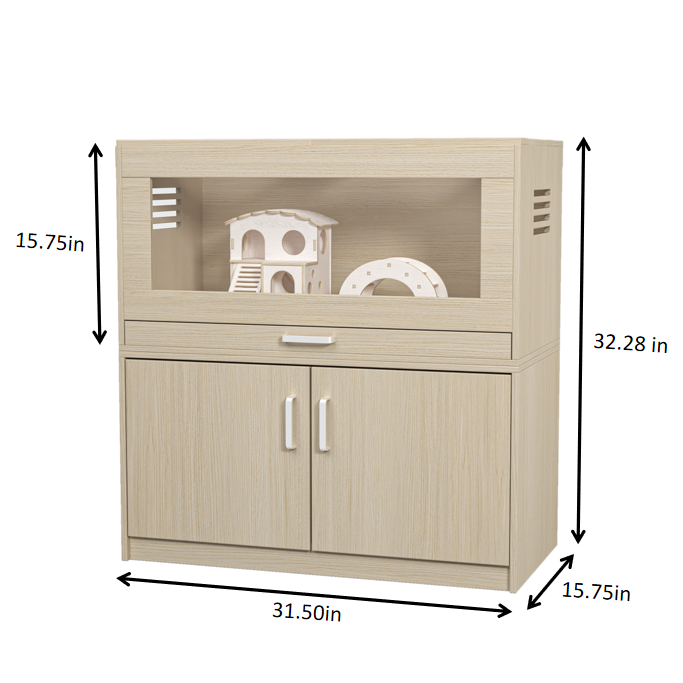 Wood Hamster Cage with Storage Cabinet - X-Large