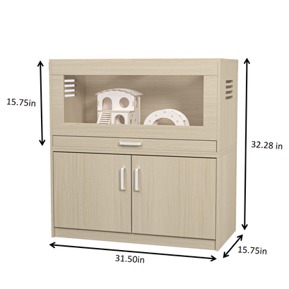 Wood Hamster Cage with Storage Cabinet - X-Large