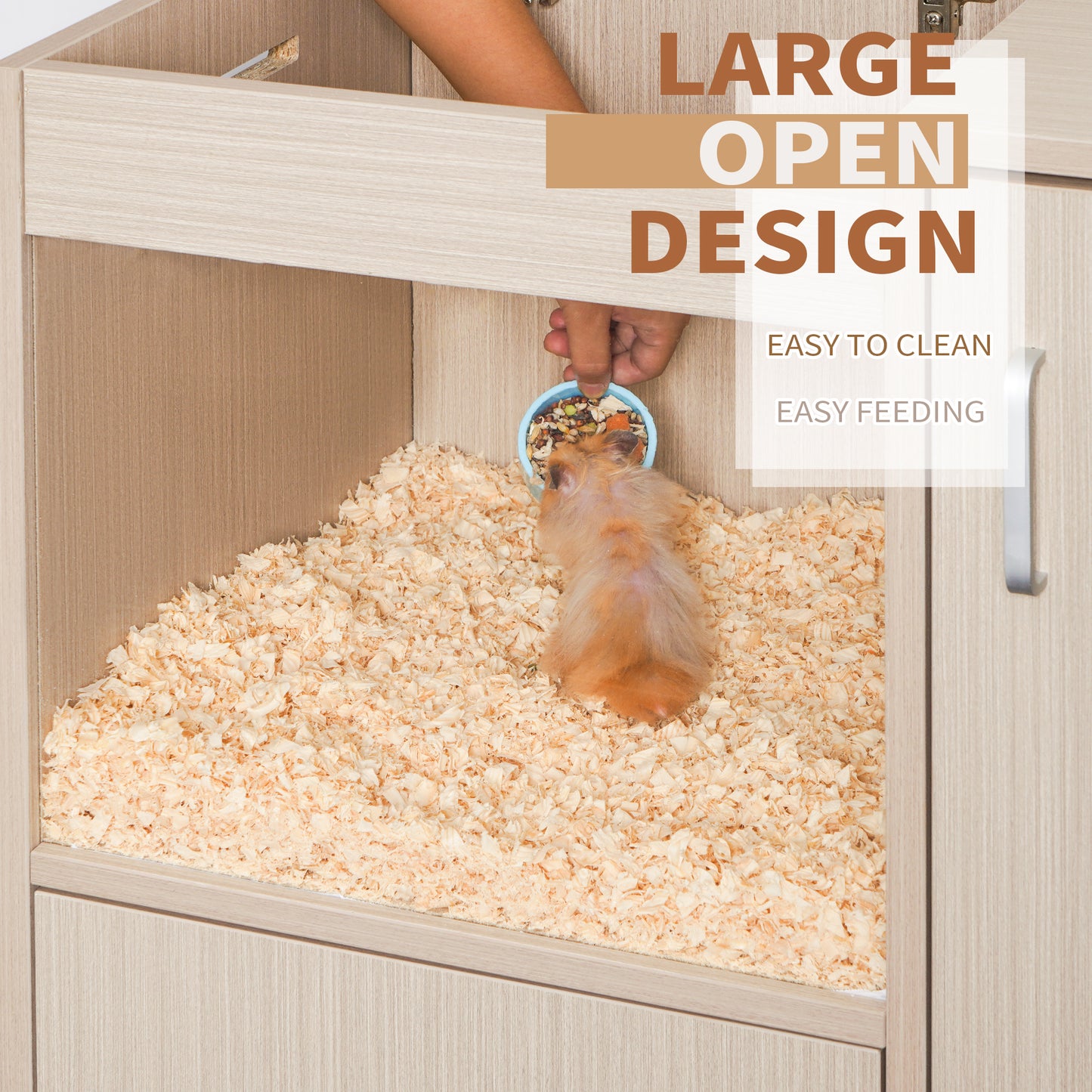 4-Tier Hamster Cage with Storage - Wood & Acrylic Windows