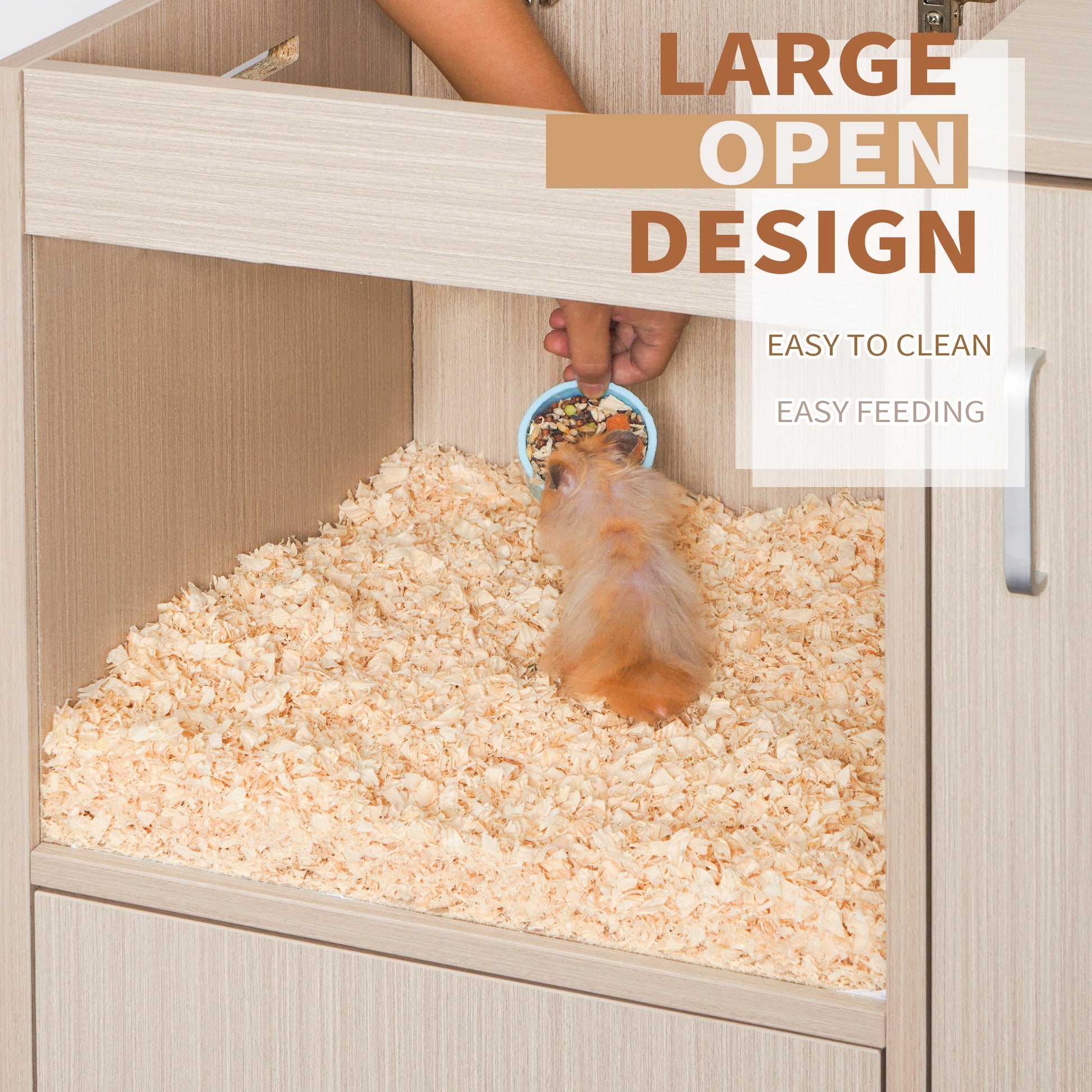 4-Tier Hamster Cage with Storage - Wood & Acrylic Windows