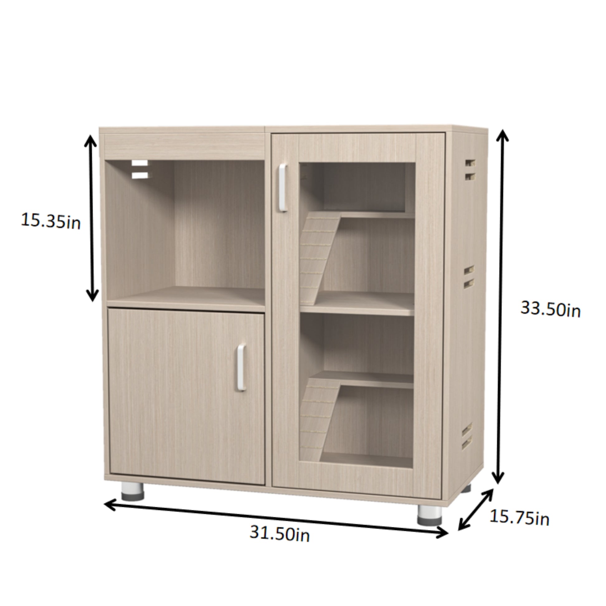 4-Tier Hamster Cage with Storage - Wood & Acrylic Windows