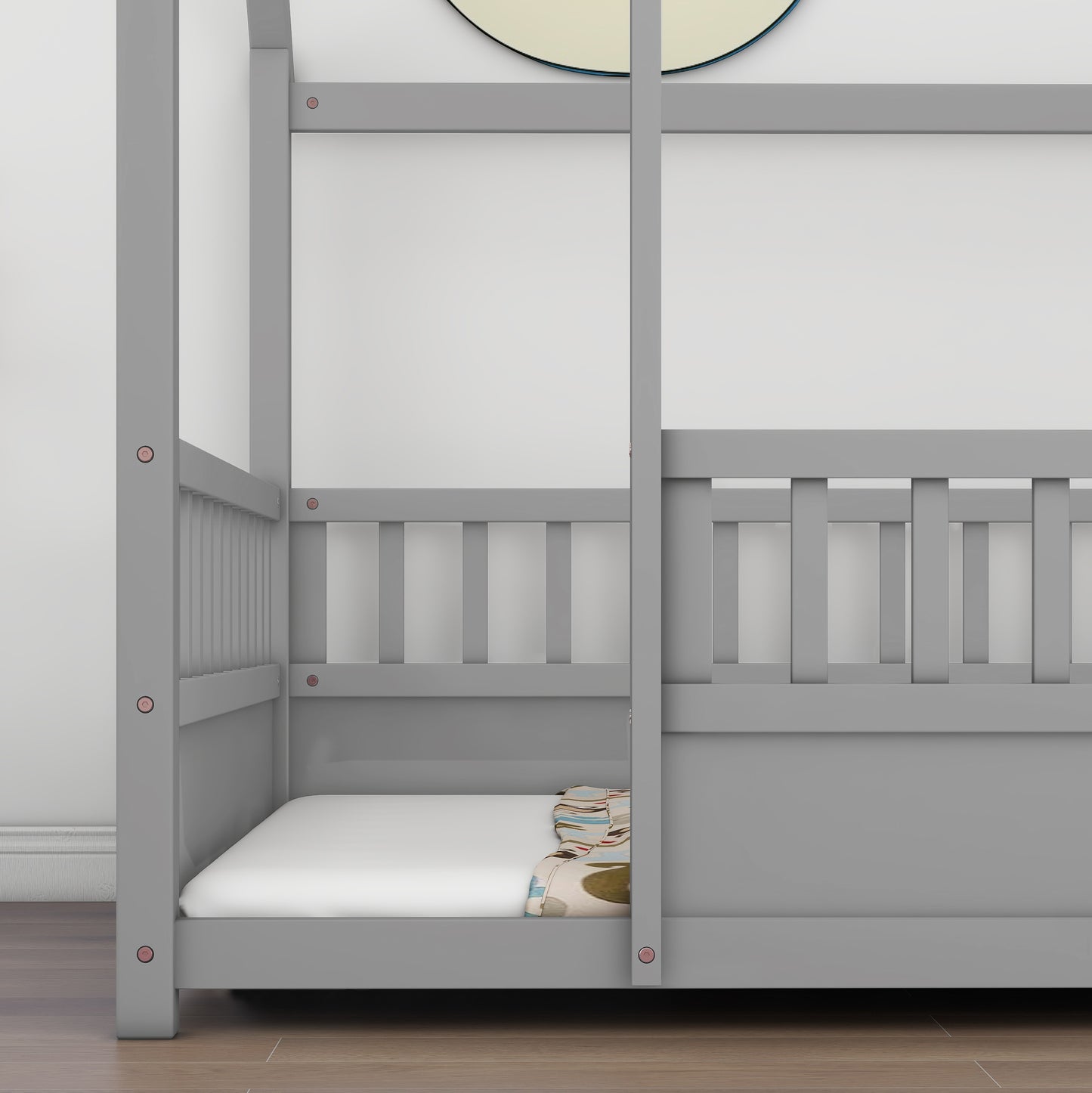 Full Size Grey Wooden Bed Frame - House Design