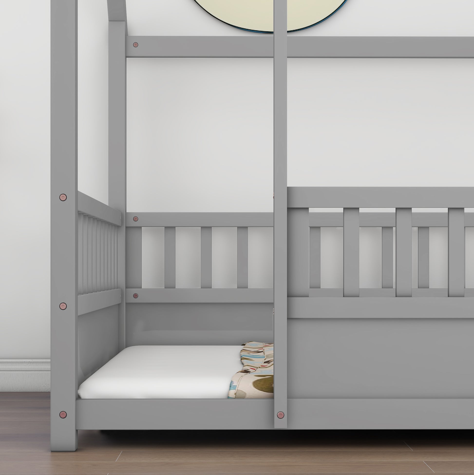 Full Size Grey Wooden Bed Frame - House Design