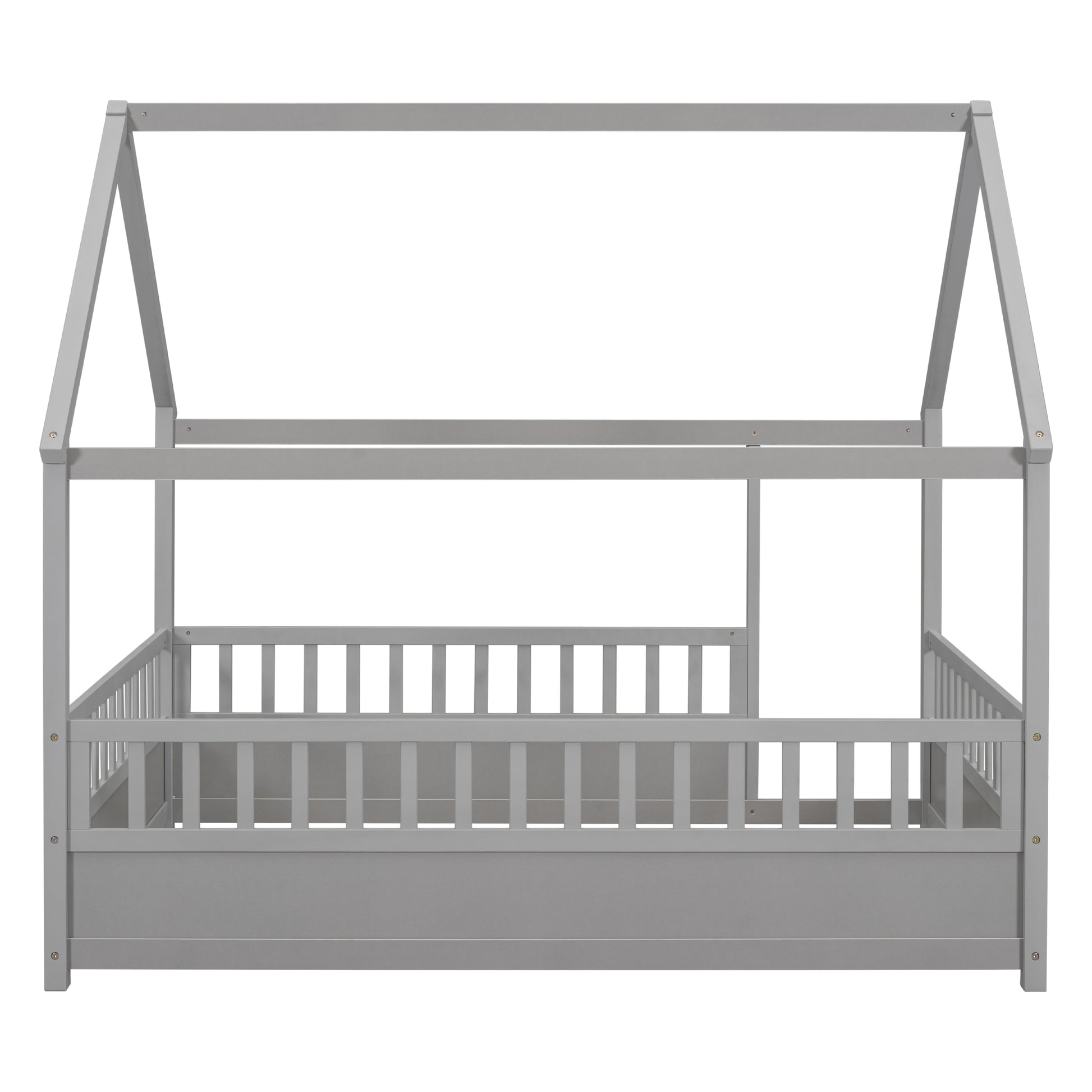Full Size Grey Wooden Bed Frame - House Design