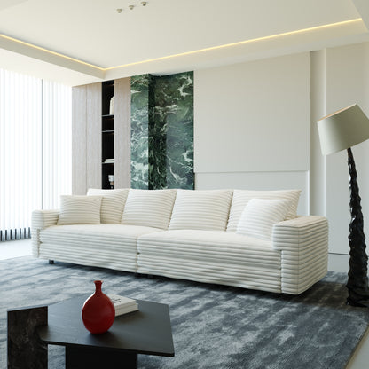102.4 " Plush Corduroy 4-Seat Sofa,Modern Comfy Upholstered Sofa Cloud Couch,Deep Seat Couches with Soft Pillows,Convertible Deep Seat Sofa Lounge Chair for Living Room Bedroom(new sku: W1885P234643