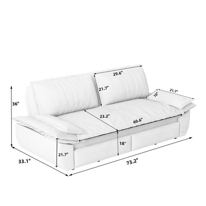 3 Seat Blue Velvet Sofa Bed - Queen Size Sleeper for Living Room